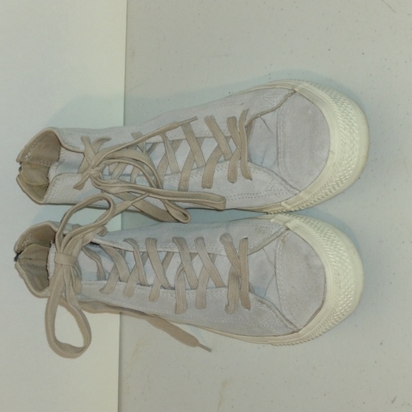 Converse suede tan high top zip back size men's 8 women's 10 - Picture 2 of 13